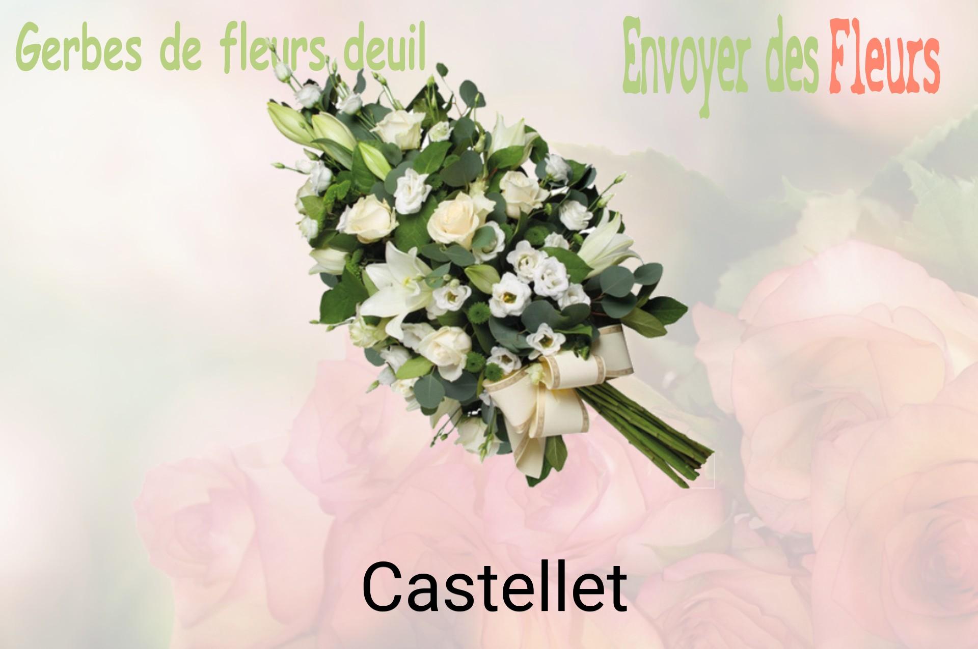 Gerbe de fleurs de deuil livrée à Castellet